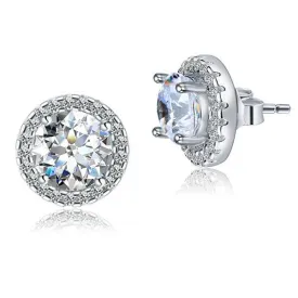 2.5 Carat Halo (Removable) Stud Earrings 925 Sterling Silver Jewelry MXFE8125