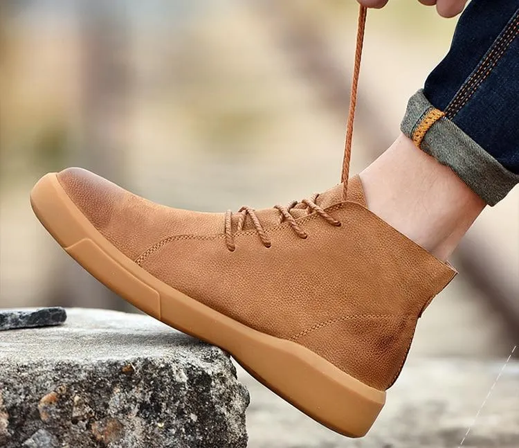 Angelo Ricci™ British Style Low Leather Low Boots