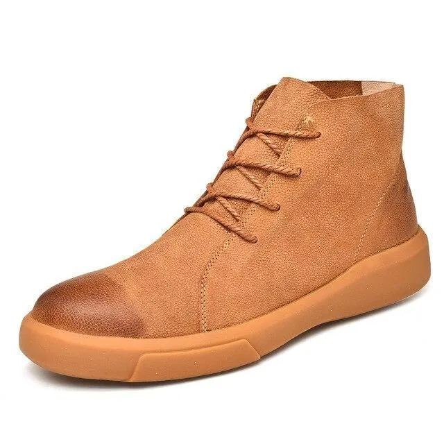 Angelo Ricci™ British Style Low Leather Low Boots