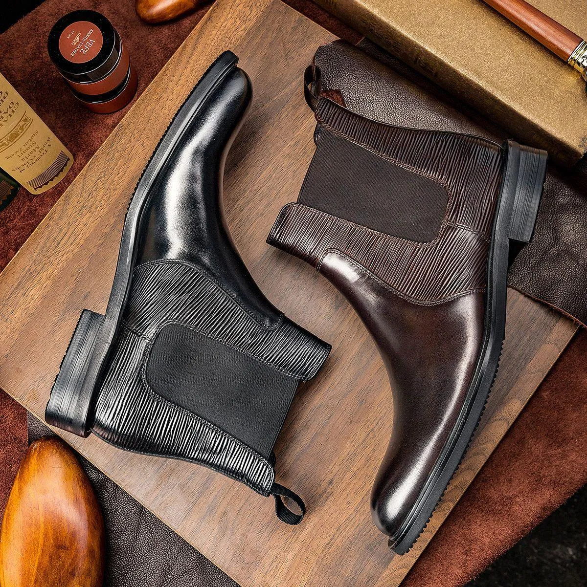 Atmosphere And Delicate Leather Boots Men