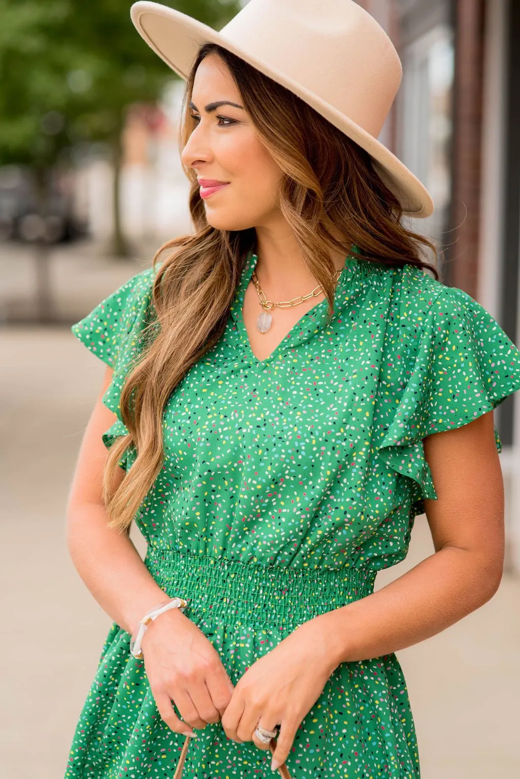 Confetti Flutter Sleeve Dress