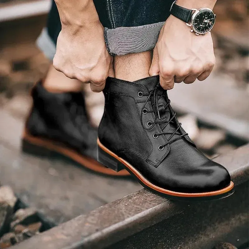 Vintage Chic Round Toe Ankle Boots