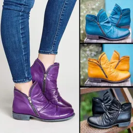 Women's Multi-Color Martin Boots Solid Color Ankle Boots 82059119C