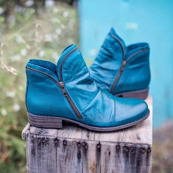Women's Multi-Color Martin Boots Solid Color Ankle Boots 82059119C